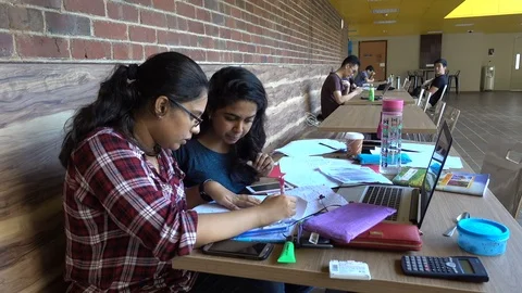 Students with Indian ethnicity study at campus National University of Singapore 動画素材 78460492