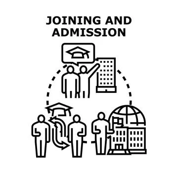 Students joining university or college admission process Stock Illustration