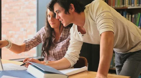 Students with a laptop Stock Footage 8576897