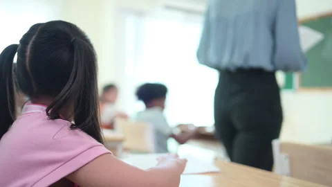 Students learn and study in a classroom of school Vídeos de archivo 282776265