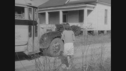 Students learn to read in rural Alabama in 1946 - silent clip. Stock Footage 102903436