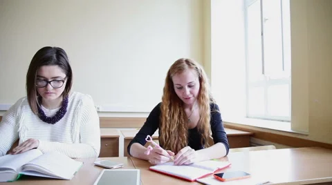 Students learn reading Stock Footage 58839470