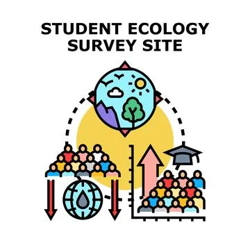Students learning environmental science and ecology concepts Stock Illustration