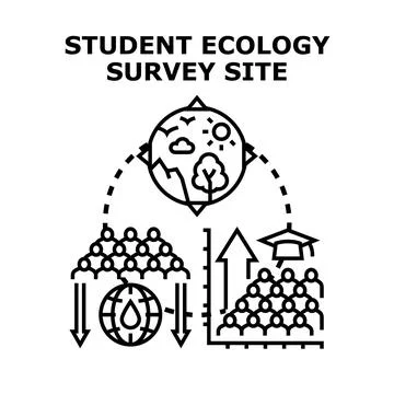 Students learning environmental science and ecology concepts Stock Illustration