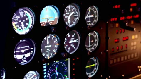 Students learning at fixed base flight simulator. Young aviation and occupation  Stock-Footage 158666119