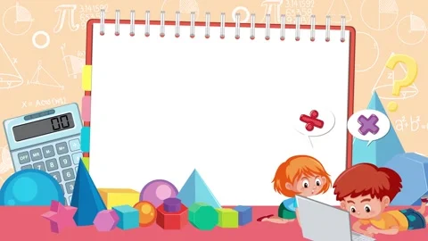 Students Learning Math with Laptop and Math Tools Stock Footage 250928891