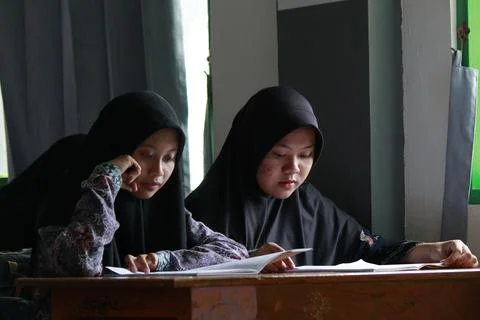 Students learning Mathematics At School Stock Photos