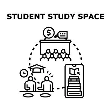 Students learning online and offline in diverse educational environments Stock Illustration