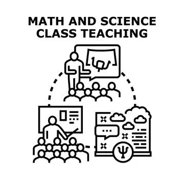 Students learning science, technology, engineering, and math concepts Иллюстрация