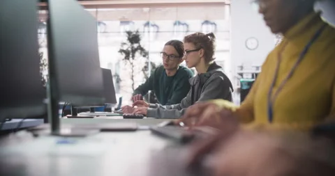 Students Learning at Software Development Class Stock Footage 243651211