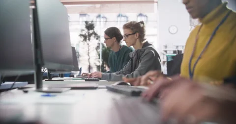 Students Learning at Software Development Class Stock Footage 243651248