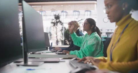 Students Learning at Software Development Class Stock Footage 243651319