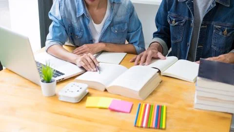 Students learning in study teens young education studying and brainstorming d Stock Photos