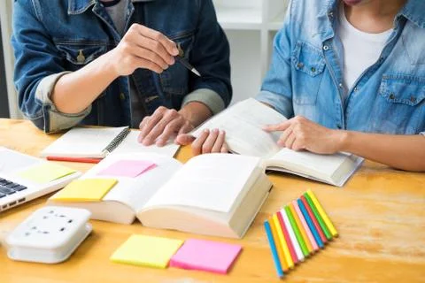 Students learning in study teens young education studying and brainstorming d Stock Photos