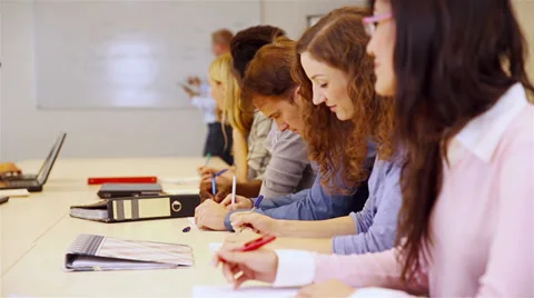 Students learning in university Video stock 33467110