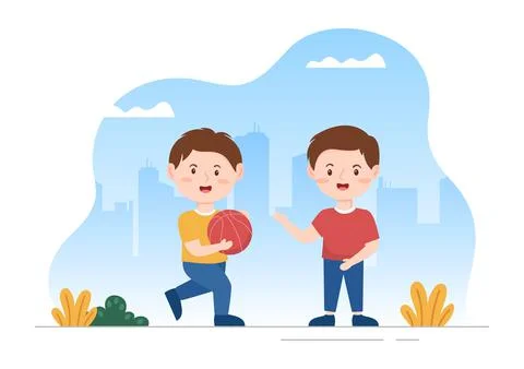 Students Leave School Building After Class or Program and Back to Home in Tem Illustrazione stock
