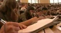 Students at a lecture in the classroom. HD Footage