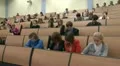 Students at a lecture in the classroom. HD Footage
