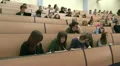 Students at a lecture in the classroom. HD Footage