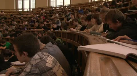 Students at a lecture in the classroom. Stock Footage