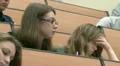 Students at a lecture in the classroom. HD Footage