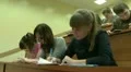 Students at a lecture in the classroom. HD Footage