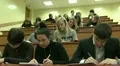 Students at a lecture in the classroom. HD Footage