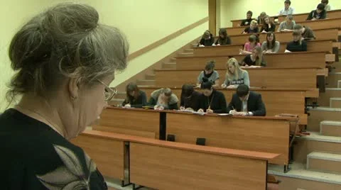Students at a lecture in the classroom. Stock Footage