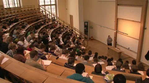 Students at a lecture in the classroom. Video stock 21278785