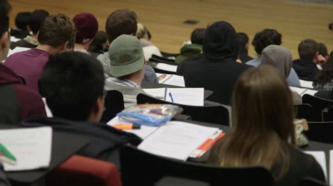 Students in lecture theatre Stock Footage 54259927