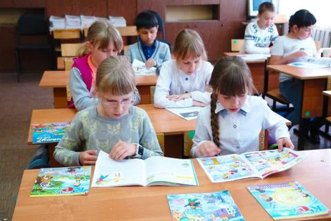 Students in the lesson in class Stock Photos