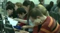 Students in the library for computers. HD Footage