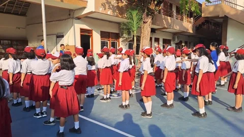 Students lined up Stock Footage 281614973