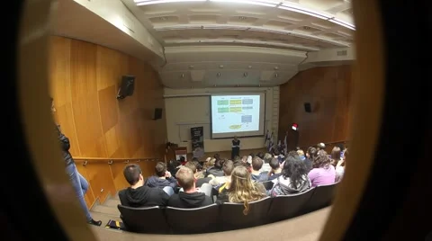 Students listen to lecture at hall 스톡 동영상 47819011