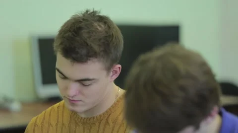 Students listening to a lecture, Close-up Video stock 44766573