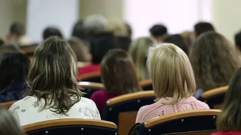 Students Listening The Lecture Video stock 74685575