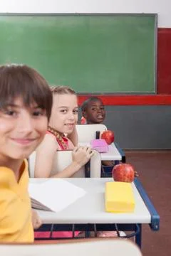 The students looking at back Stock Photos