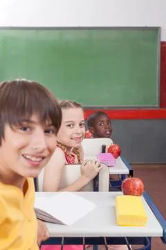 The students looking at back Stock Photos