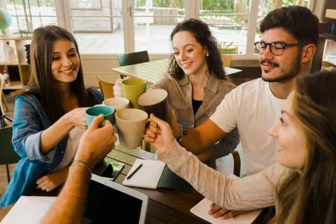Students making a toast Stock Photos