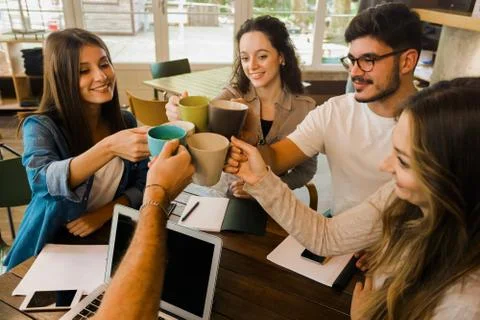 Students making a toast Stock Photos