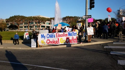 Students March To Save Charter Schools Video stock 128933034
