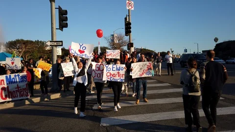 Students March To Save Charter Schools Video stock 128936887