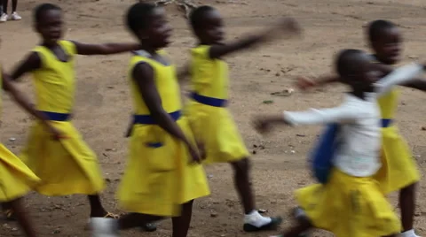 STUDENTS MARCHING TO CLASS AT MORNING ASSEMBLY Stock Footage 60115650