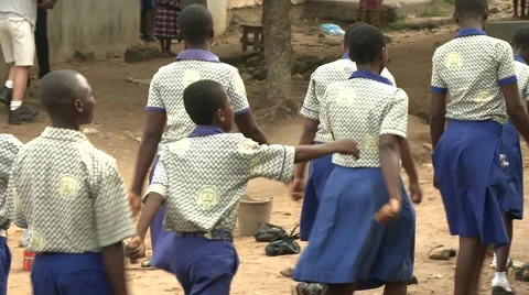 STUDENTS MARCHING INTO CLASS FROM MORNING ASSEMBLY Stock Footage 60116053