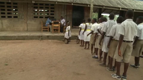 STUDENTS MARCHING TO CLASS FROM MORNING ASSEMBLY Stock Footage 60626752