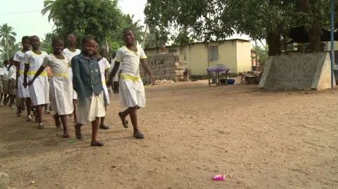 STUDENTS MARCHING TO CLASS FROM MORNING ASSEMBLY 2 Stock Footage 60626775