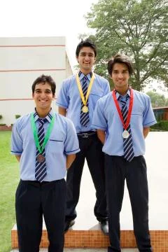 Students with medals Stock Photos