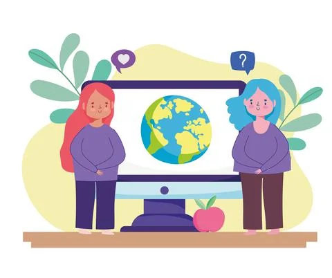 Students online education 스톡 일러스트