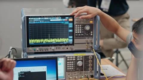 Students Operating Oscilloscope Machine During Engineering Workshop Stock Footage 254056654