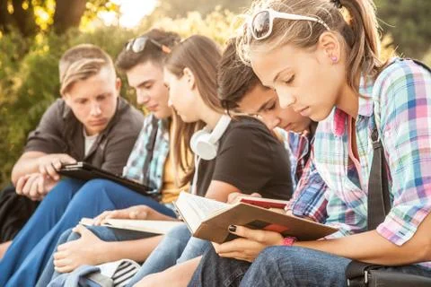 Students in park Stock Photos